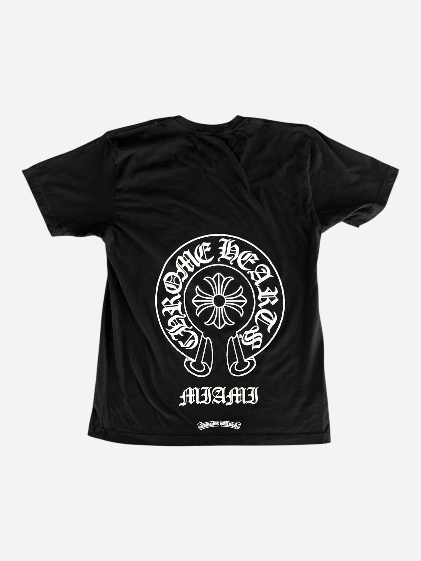Chrome Hearts Miami Excsive Black & White Horseshoe Logo T-Shirt