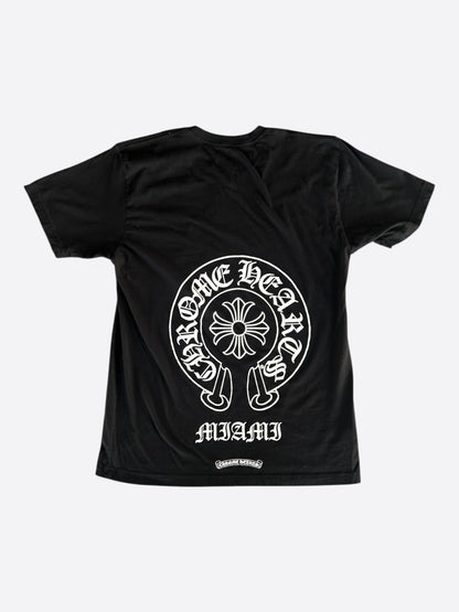 Chrome Hearts Miami Excsive Black & White Horseshoe Logo T-Shirt