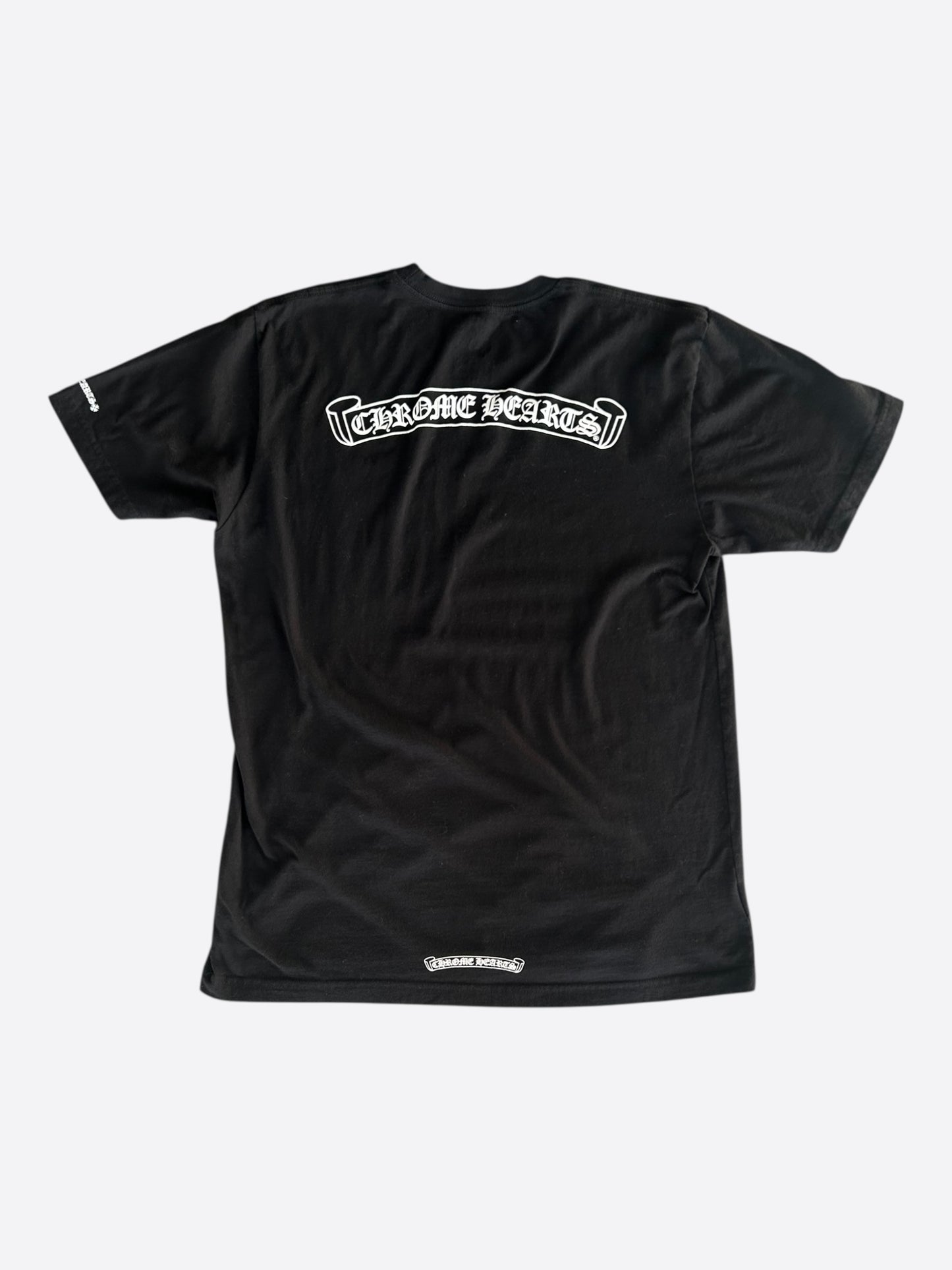 Chrome Hearts Black & White Scroll Logo T-Shirt