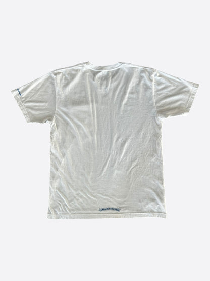 Chrome Hearts White & Blue Neck Logo T-Shirt