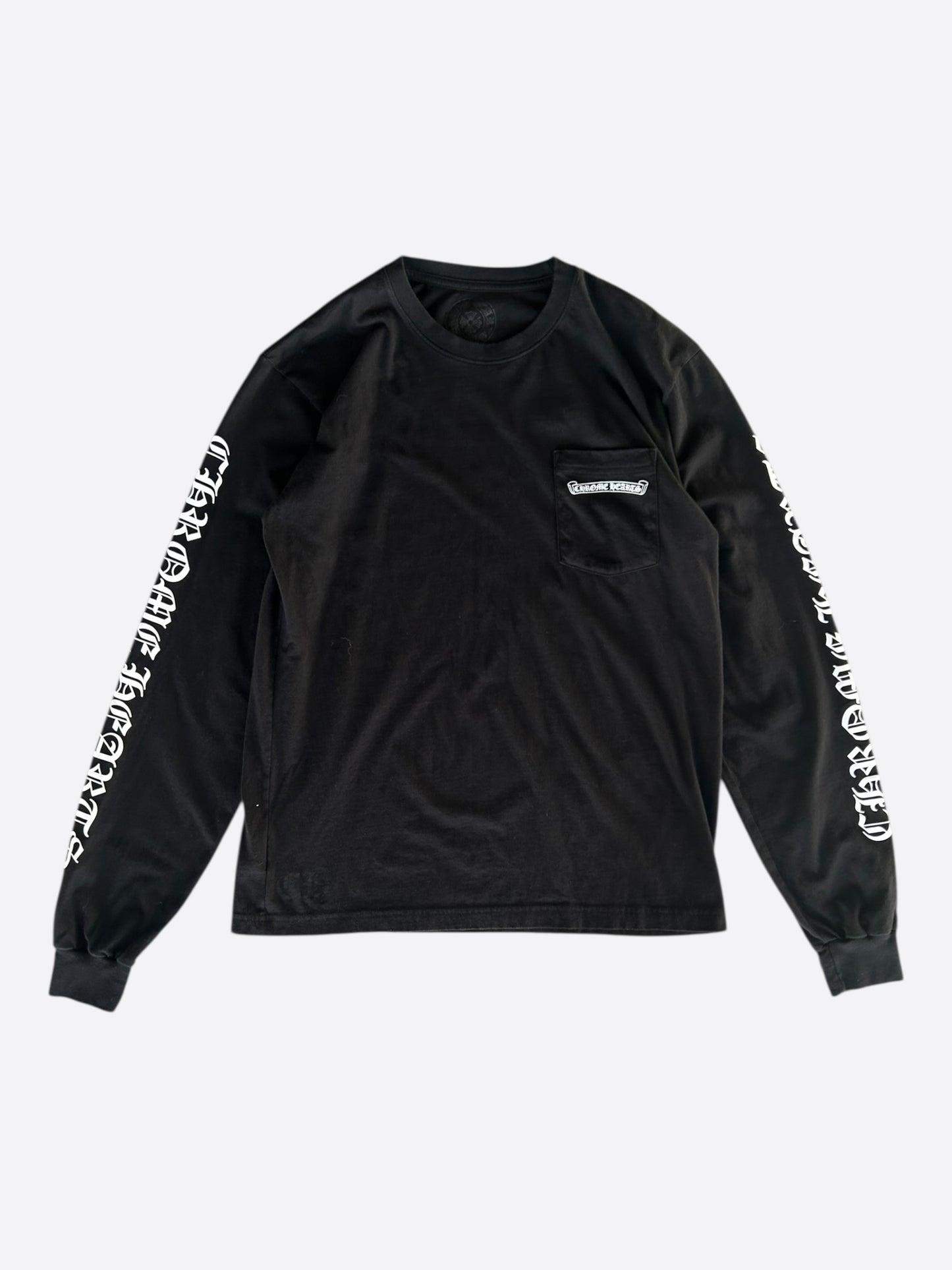 Chrome Hearts Black & White Neck Logo Longsleeve T-Shirt