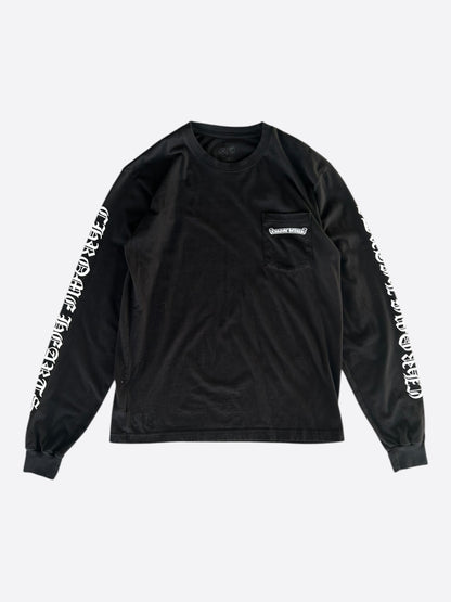 Chrome Hearts Black & White Neck Logo Longsleeve T-Shirt