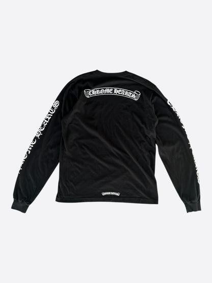 Chrome Hearts Black & White Neck Logo Longsleeve T-Shirt