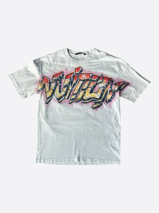 Louis Vuitton White Graffiti Logo T-Shirt