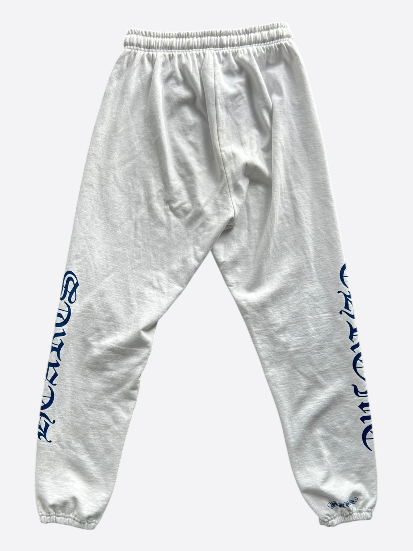 Chrome Hearts White & Blue Horseshoe Logo Sweatpants