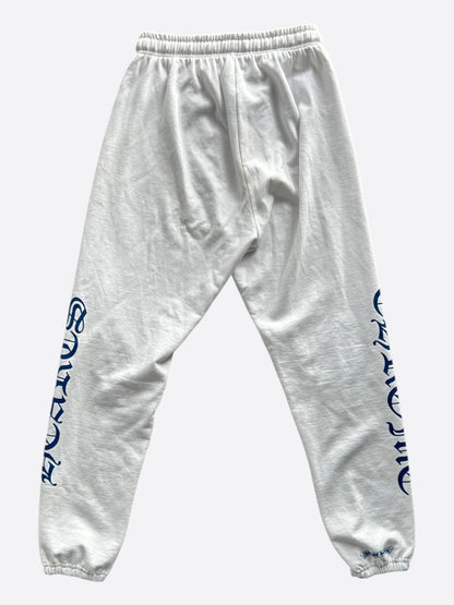 Chrome Hearts White & Blue Horseshoe Logo Sweatpants