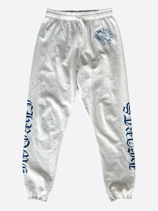 Chrome Hearts White & Blue Horseshoe Logo Sweatpants