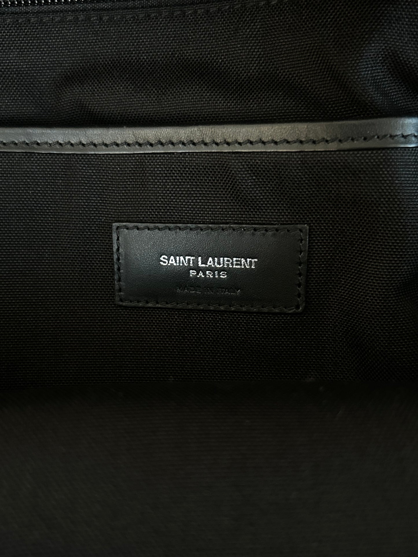 Saint Laurent Black Crocodile City Backpack