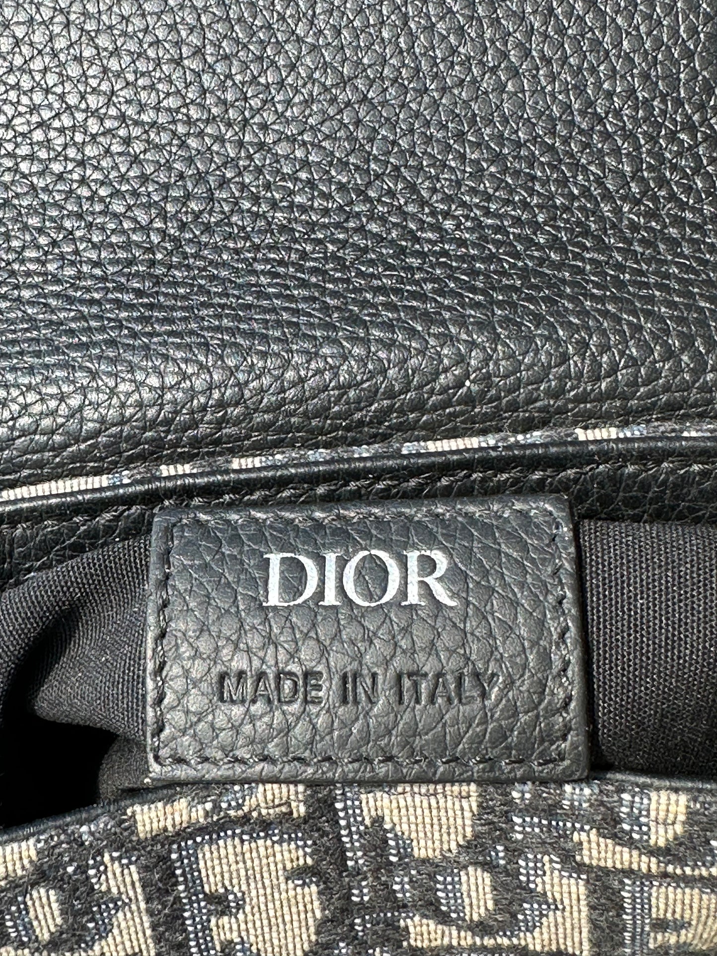 Dior Beige & Black Oblique Mini Saddle Bag