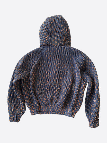 Louis Vuitton Navy & Orange Monogram Mesh Bomber Jacket