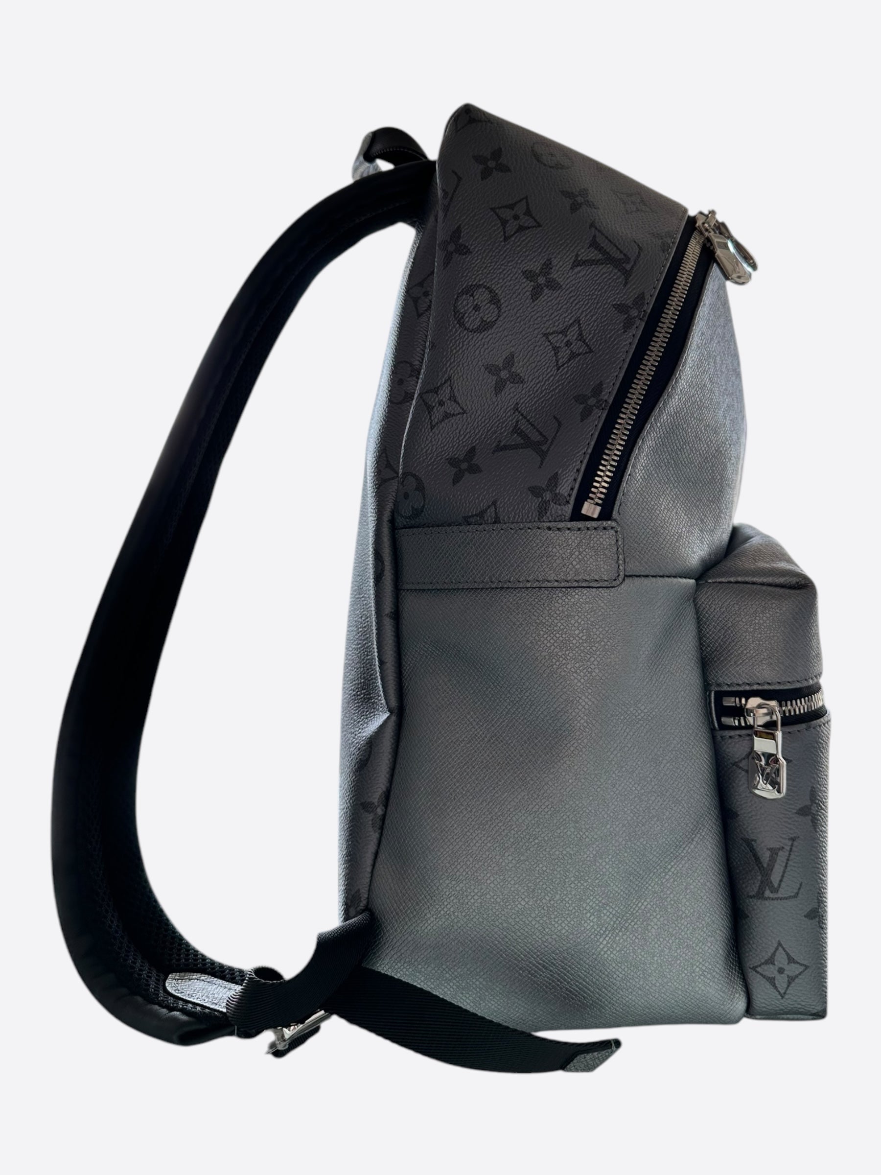 grey black louis vuitton backpack Louis Vuitton Gunmetal Grey Taigarama Monogram Discovery Backpack – Savonches