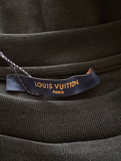 Louis Vuitton Black & White LV Stitch Logo T-Shirt