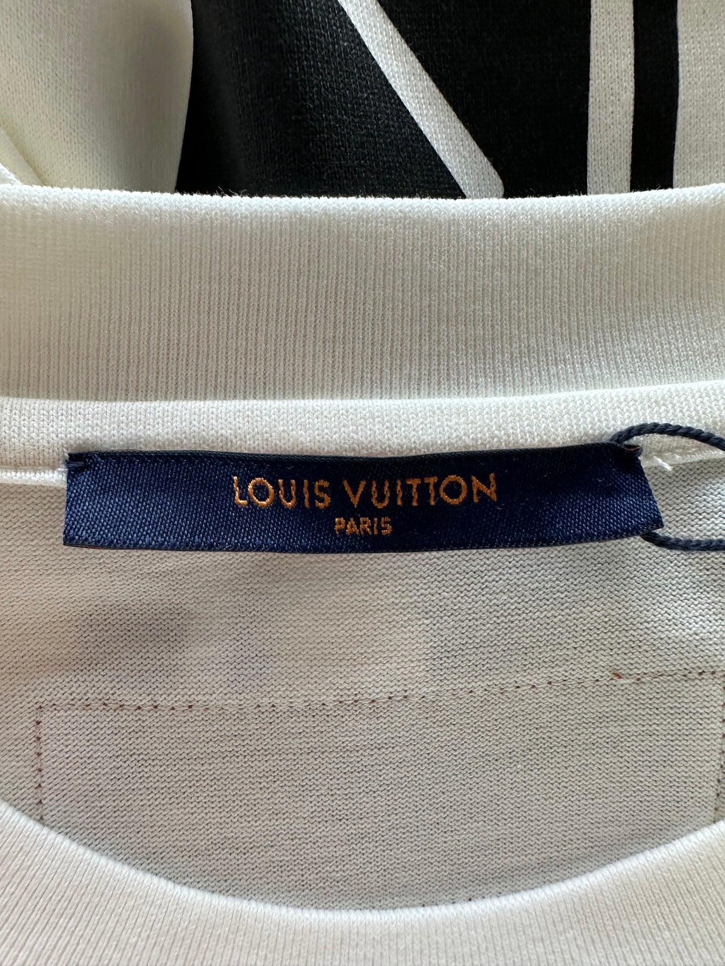 Louis Vuitton White & Black Floating Men T-Shirt