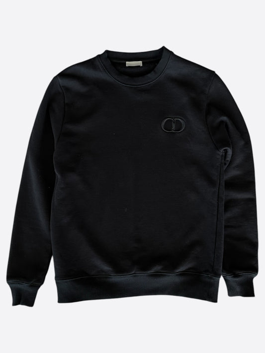 Dior Black CD Icon Embroidered Logo Sweater