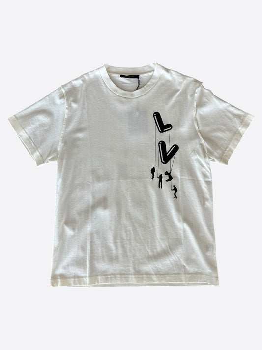 Louis Vuitton White & Black Floating Men T-Shirt