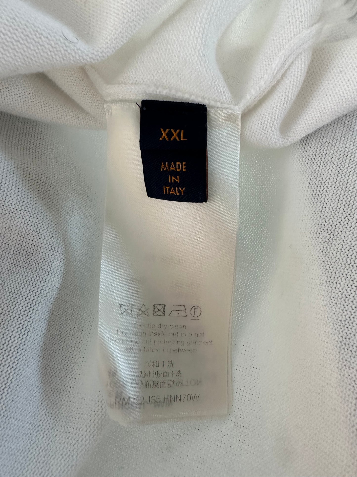 Louis Vuitton White & Blue Logo Intarsia T-Shirt