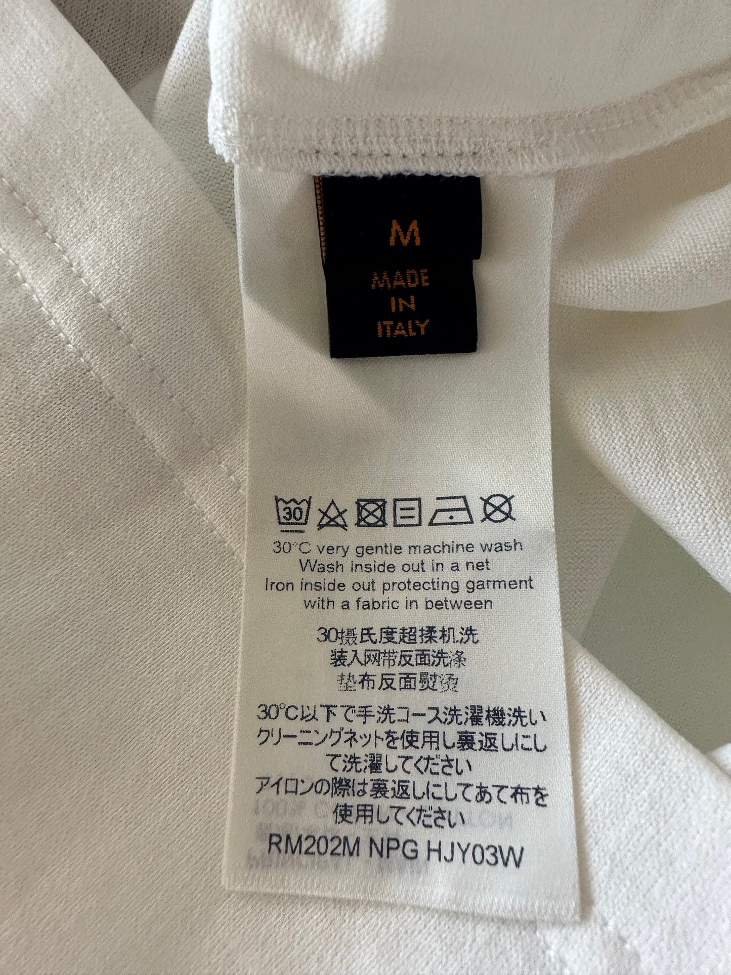 Louis Vuitton White & Blue LV Stitch Logo T-Shirt