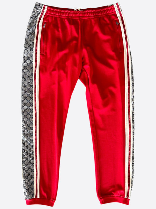 Gucci Red & Beige GG Monogram Trackpants