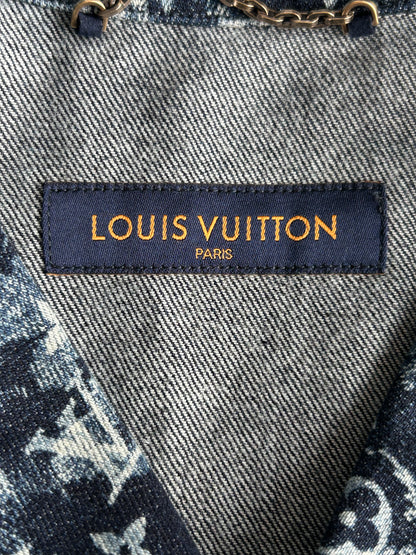 Louis Vuitton Blue Tapestry Monogram Button Up Shirt