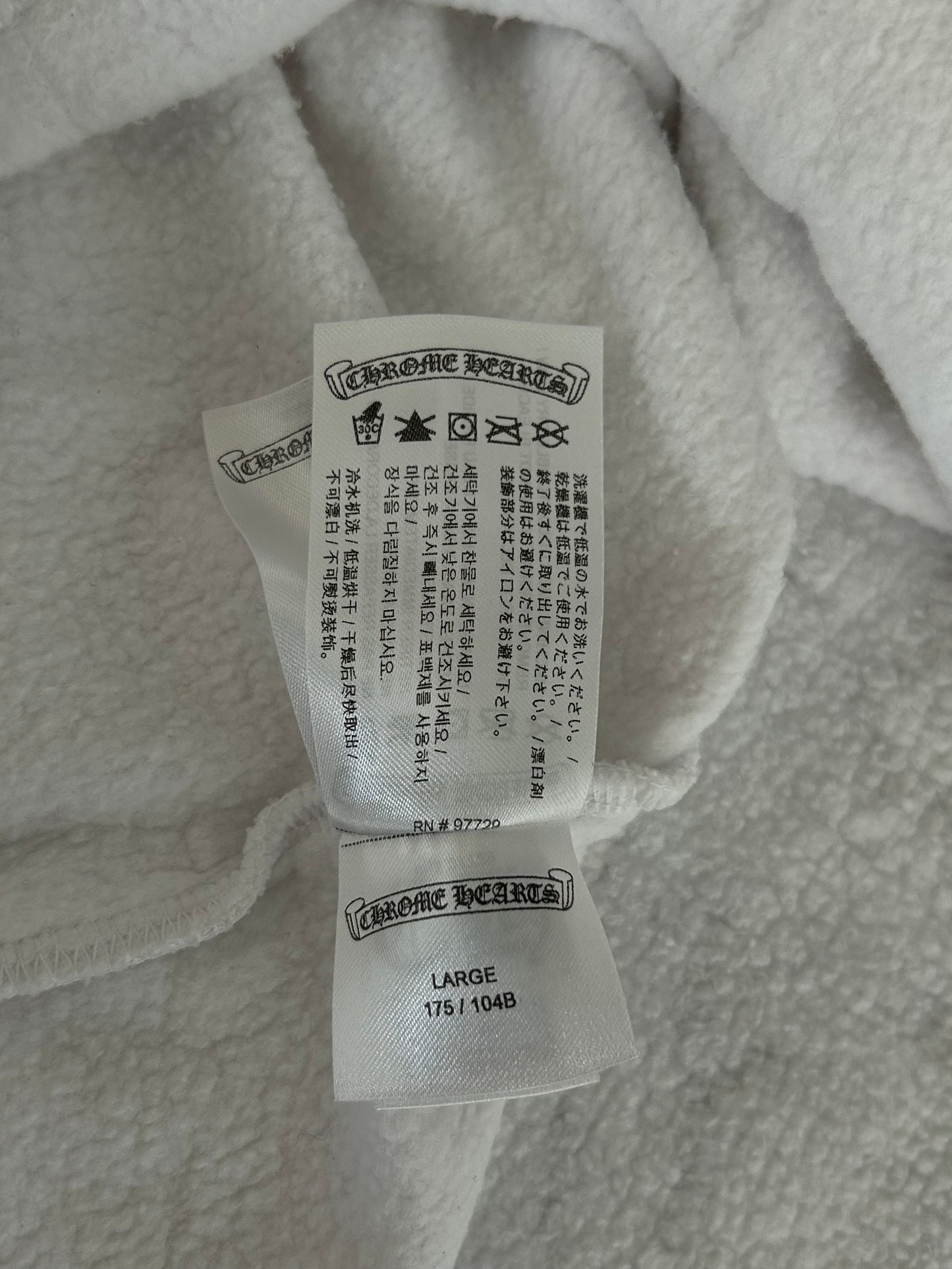 Chrome Hearts Rolling Stones White & Red Horseshoe Logo Hoodie