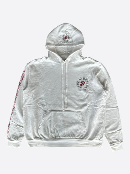 Chrome Hearts Rolling Stones White & Red Horseshoe Logo Hoodie