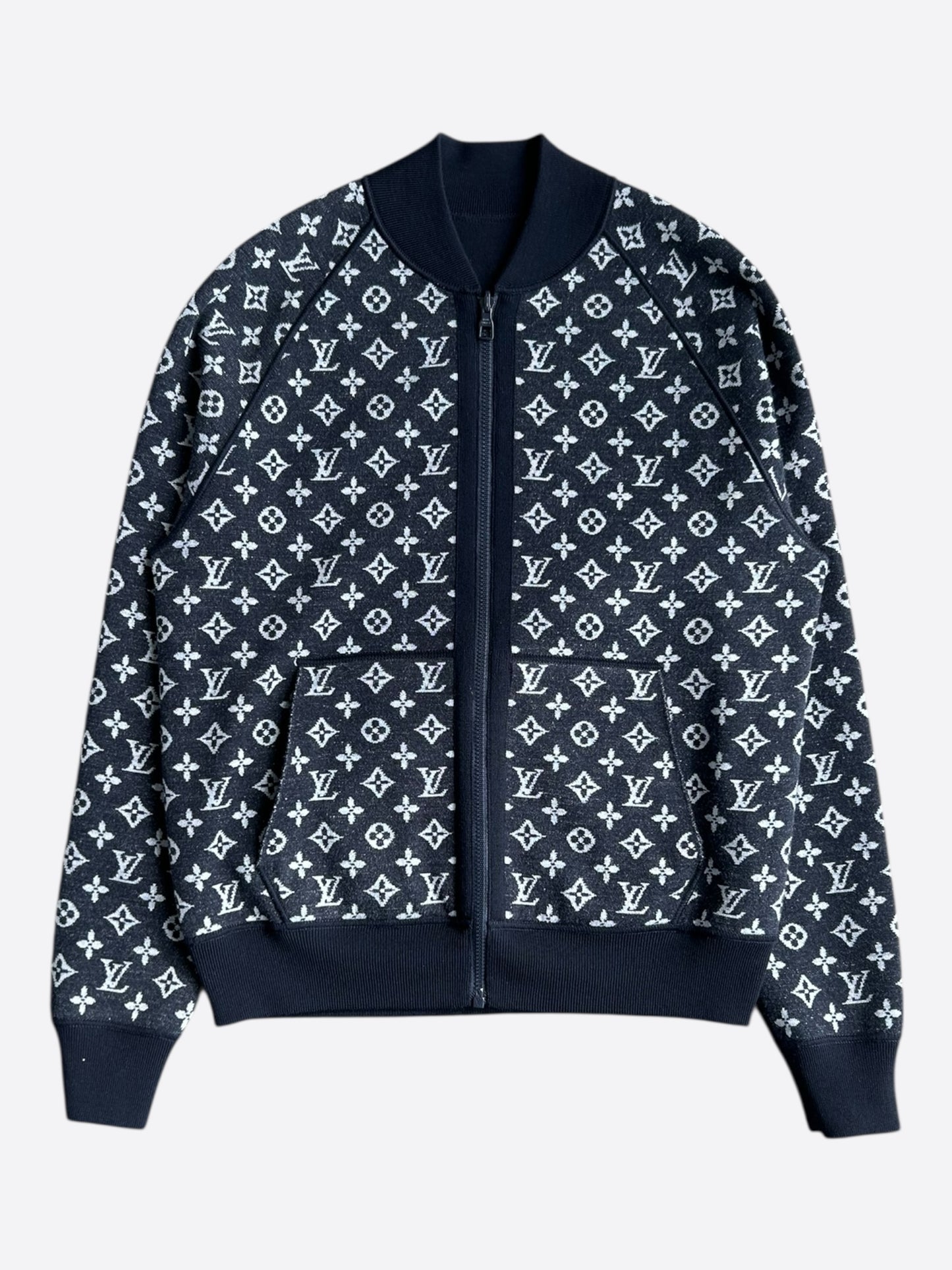 Louis Vuitton Black & White Monogram Reversible Bomber Jacket