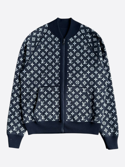 Louis Vuitton Black & White Monogram Reversible Bomber Jacket