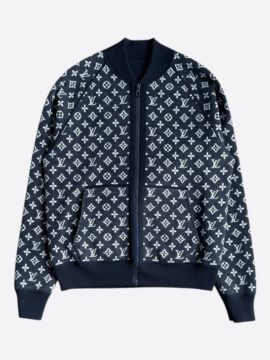 Louis Vuitton Black & White Monogram Reversible Bomber Jacket