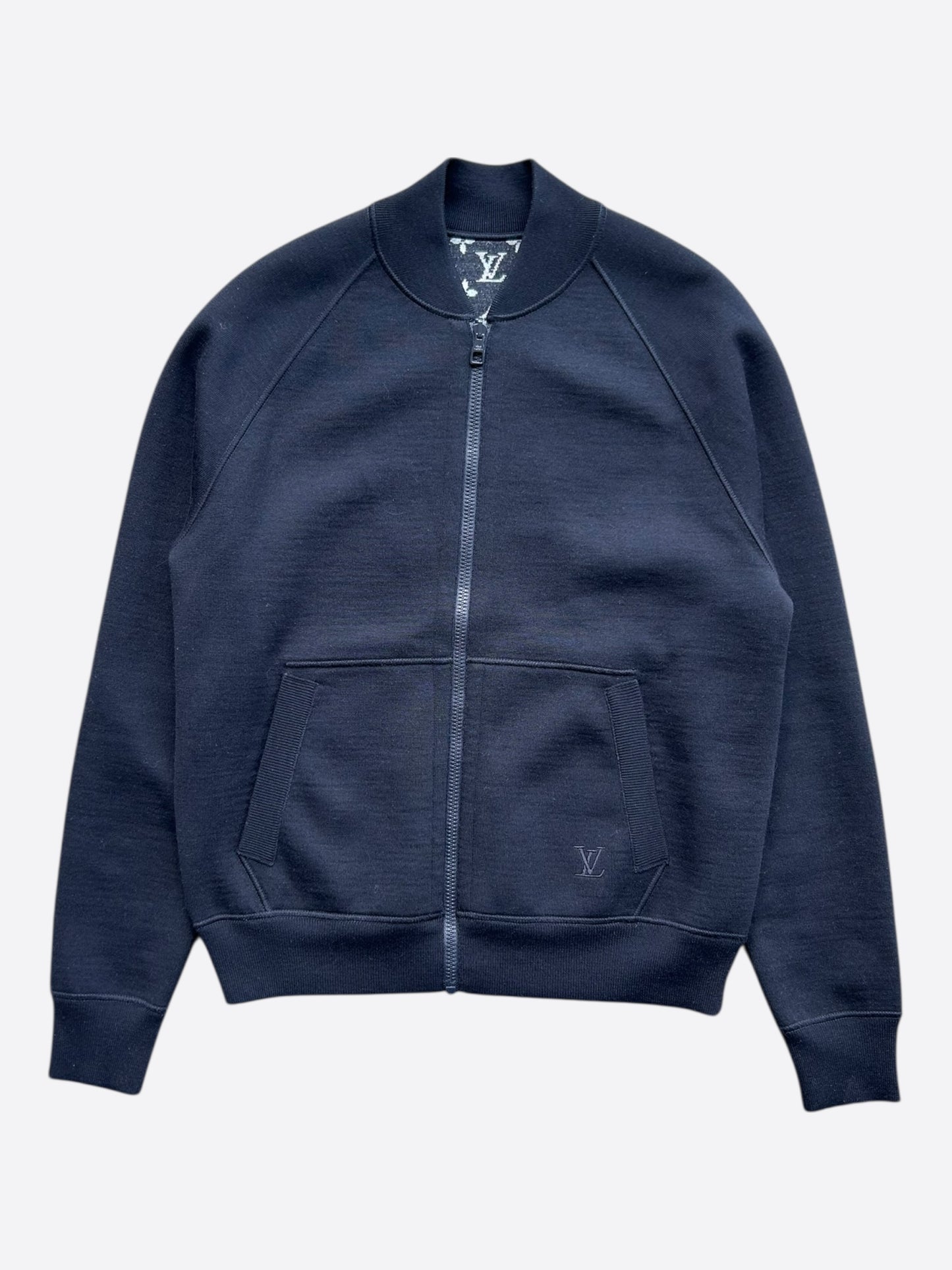 Louis Vuitton Black & White Monogram Reversible Bomber Jacket