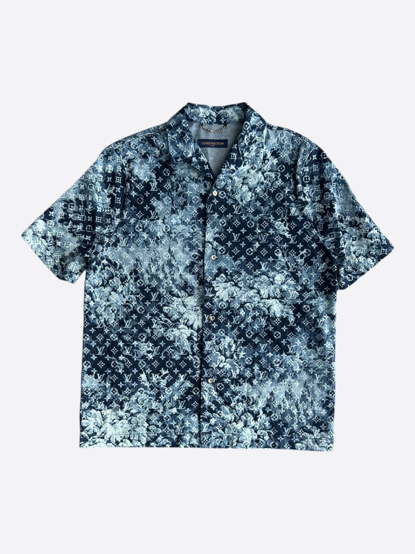 Louis Vuitton Blue Tapestry Monogram Button Up Shirt