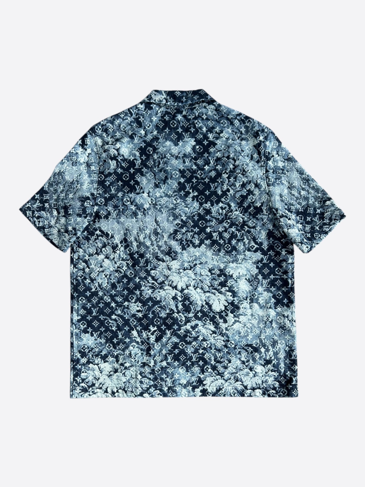 Louis Vuitton Blue Tapestry Monogram Button Up Shirt