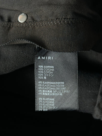 Amiri Faded Black Blue Crystal Staggered Logo Jeans