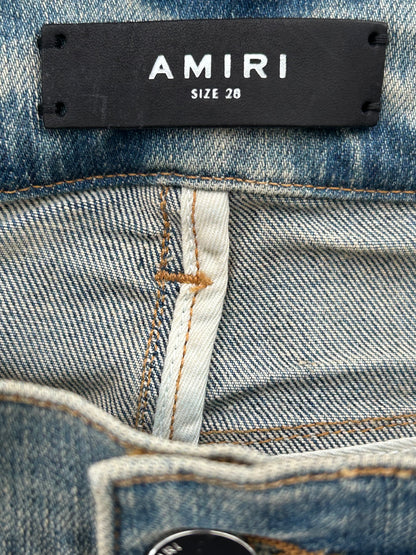 Amiri Clay Indigo & Orange T.G.C.W Distressed Logo Jeans