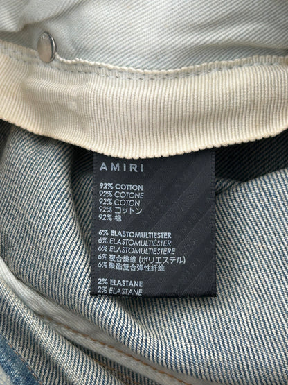 Amiri Clay Indigo & Orange T.G.C.W Distressed Logo Jeans