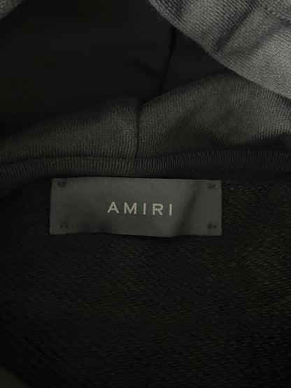 Amiri Black & Blue Crystal Staggered Logo Hoodie