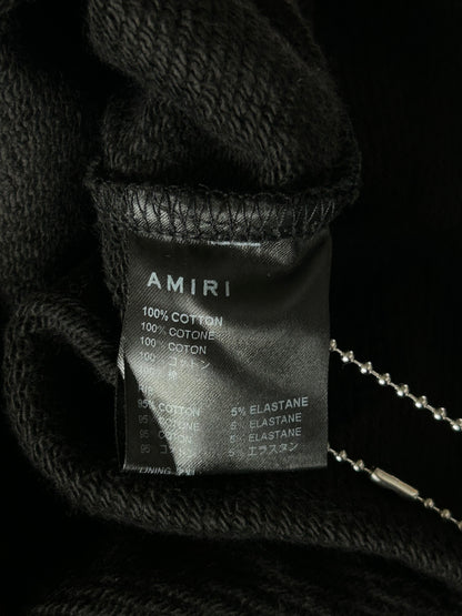 Amiri Black & Blue Crystal Staggered Logo Hoodie