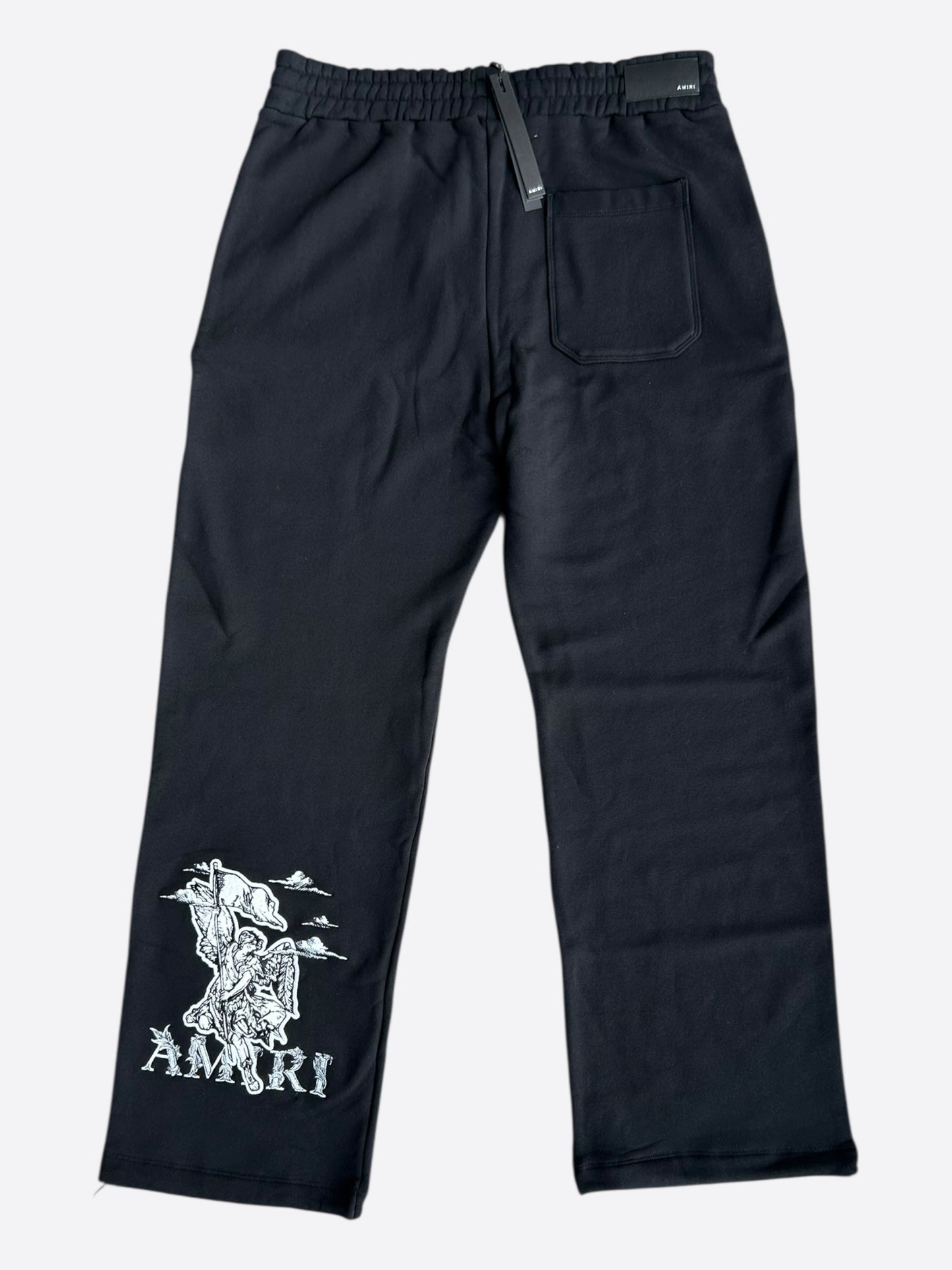 Amiri Black & White Angel Logo Sweatpants