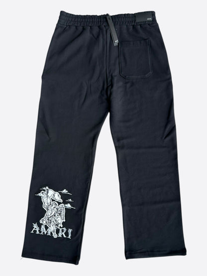 Amiri Black & White Angel Logo Sweatpants