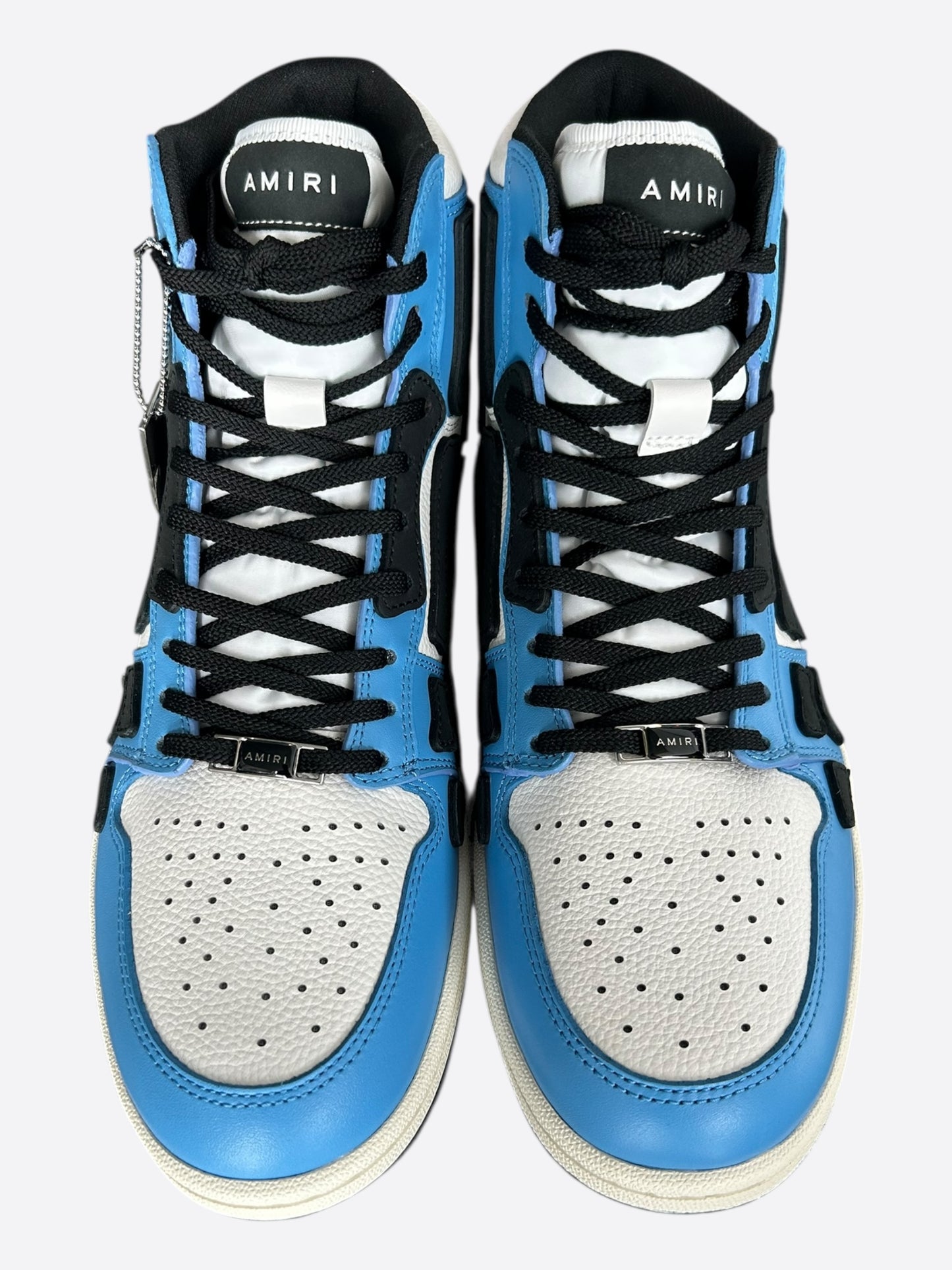 Amiri White Blue & Black Skeleton High Tops