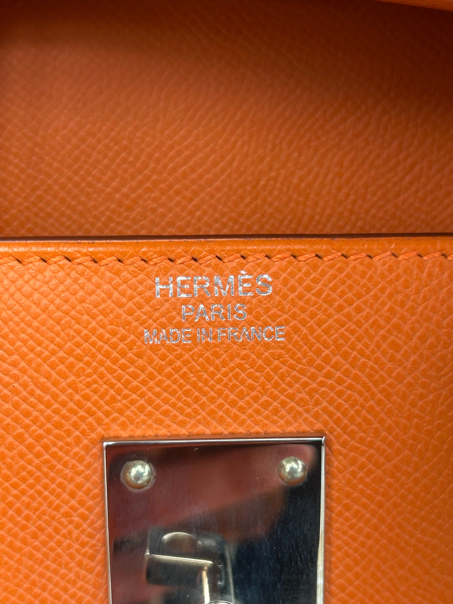 Hermes Orange Togo & Palladium Hardware HAC Birkin 50