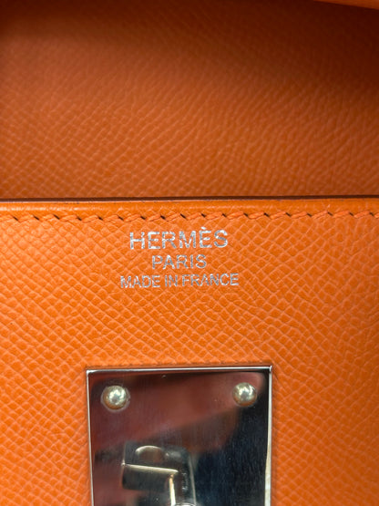 Hermes Orange Togo & Palladium Hardware HAC Birkin 50