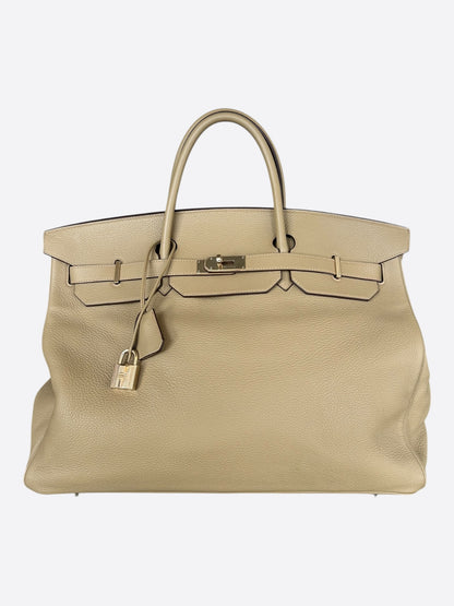 Hermes Etoupe Togo & Gold Hardware Birkin 50