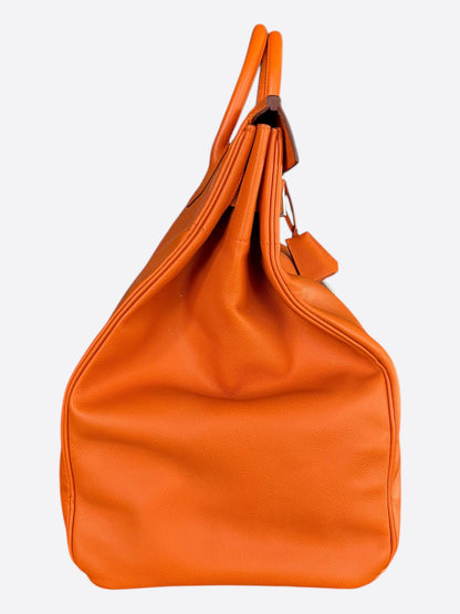 Hermes Orange Togo & Palladium Hardware HAC Birkin 50