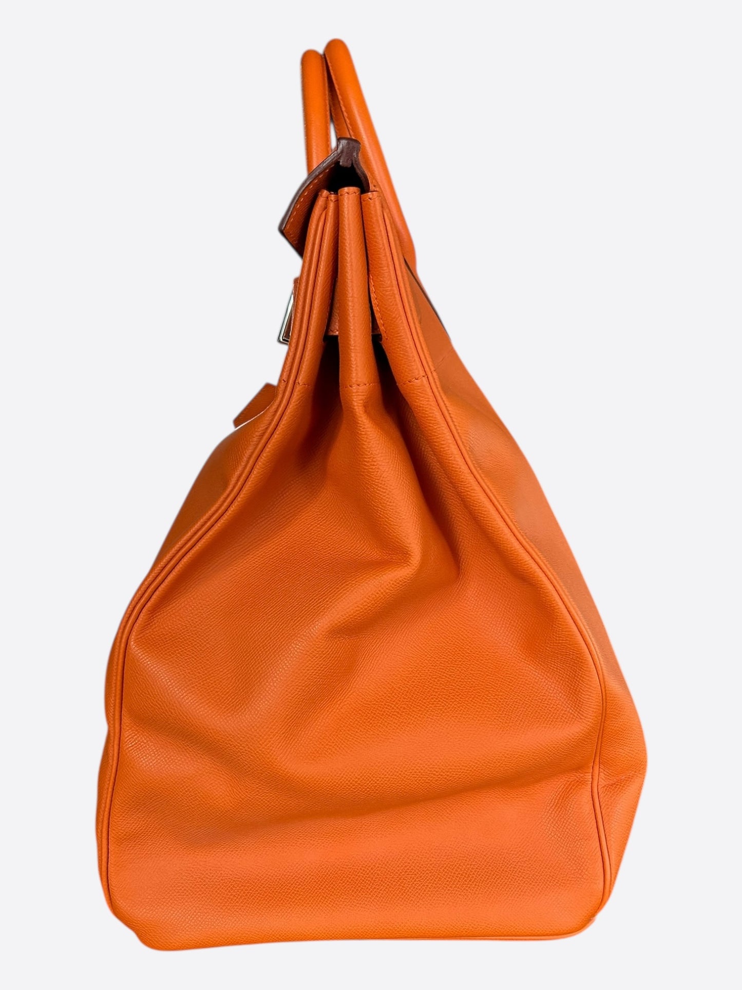 Hermes Orange Togo & Palladium Hardware HAC Birkin 50