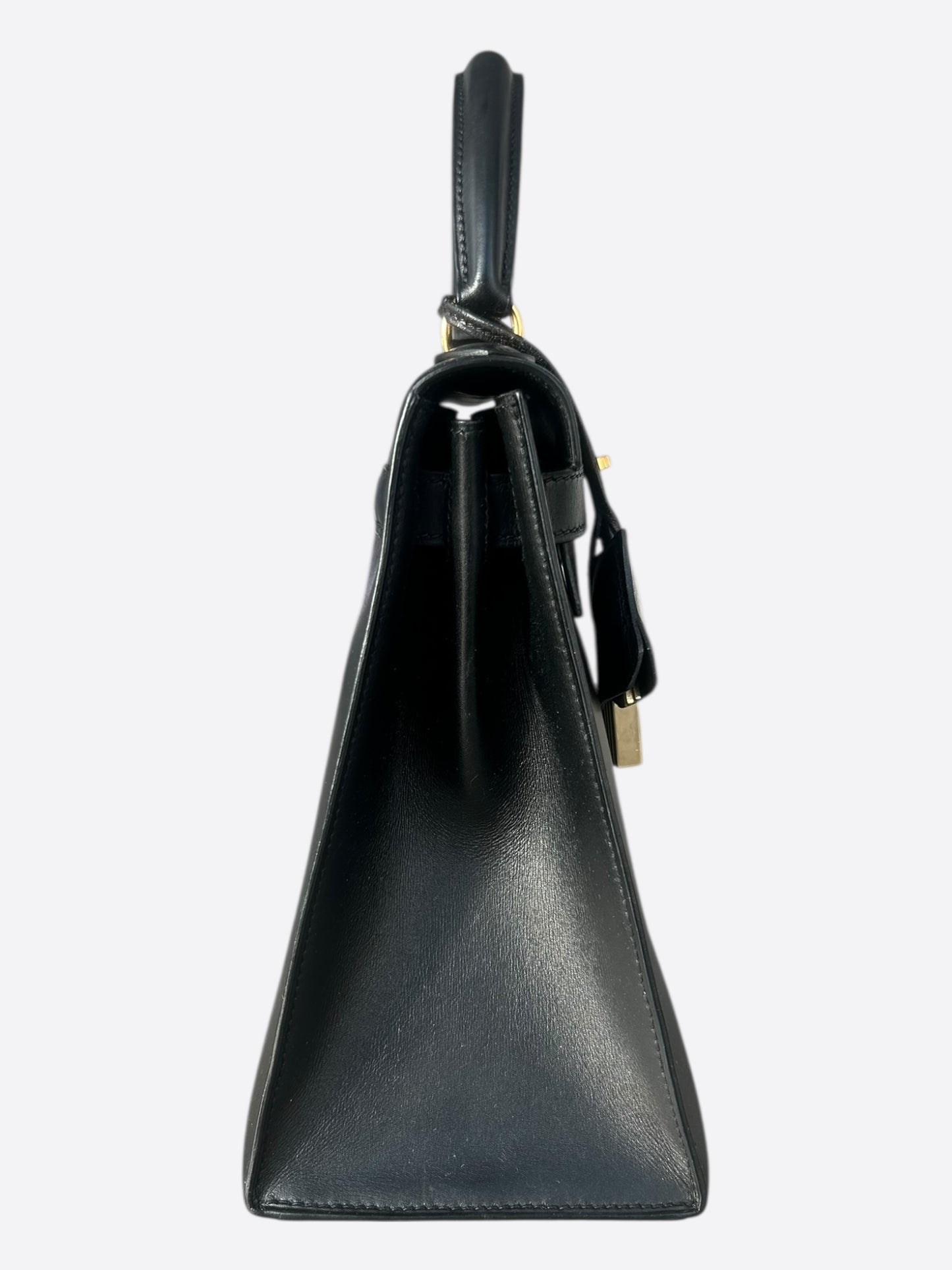 Hermes Black Box Leather & Gold Hardware Kelly 28