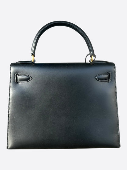 Hermes Black Box Leather & Gold Hardware Kelly 28