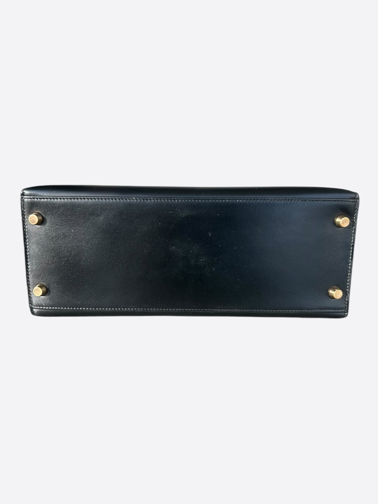 Hermes Black Box Leather & Gold Hardware Kelly 28
