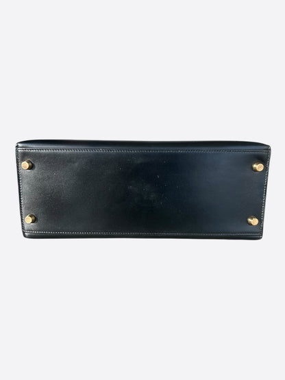 Hermes Black Box Leather & Gold Hardware Kelly 28