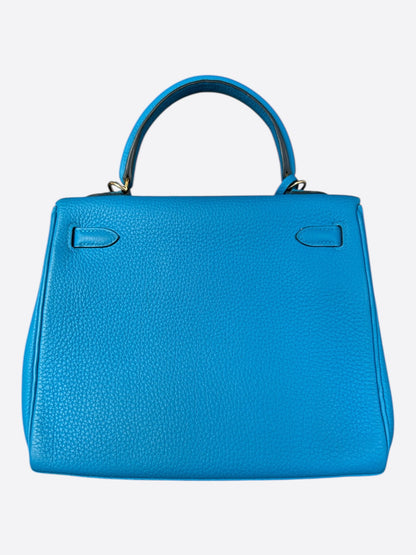 Hermes Blue Zanzibar Togo & Gold Hardware Kelly 25