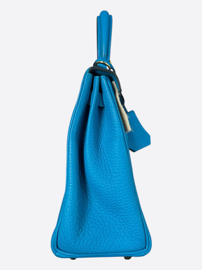 Hermes Blue Zanzibar Togo & Gold Hardware Kelly 25